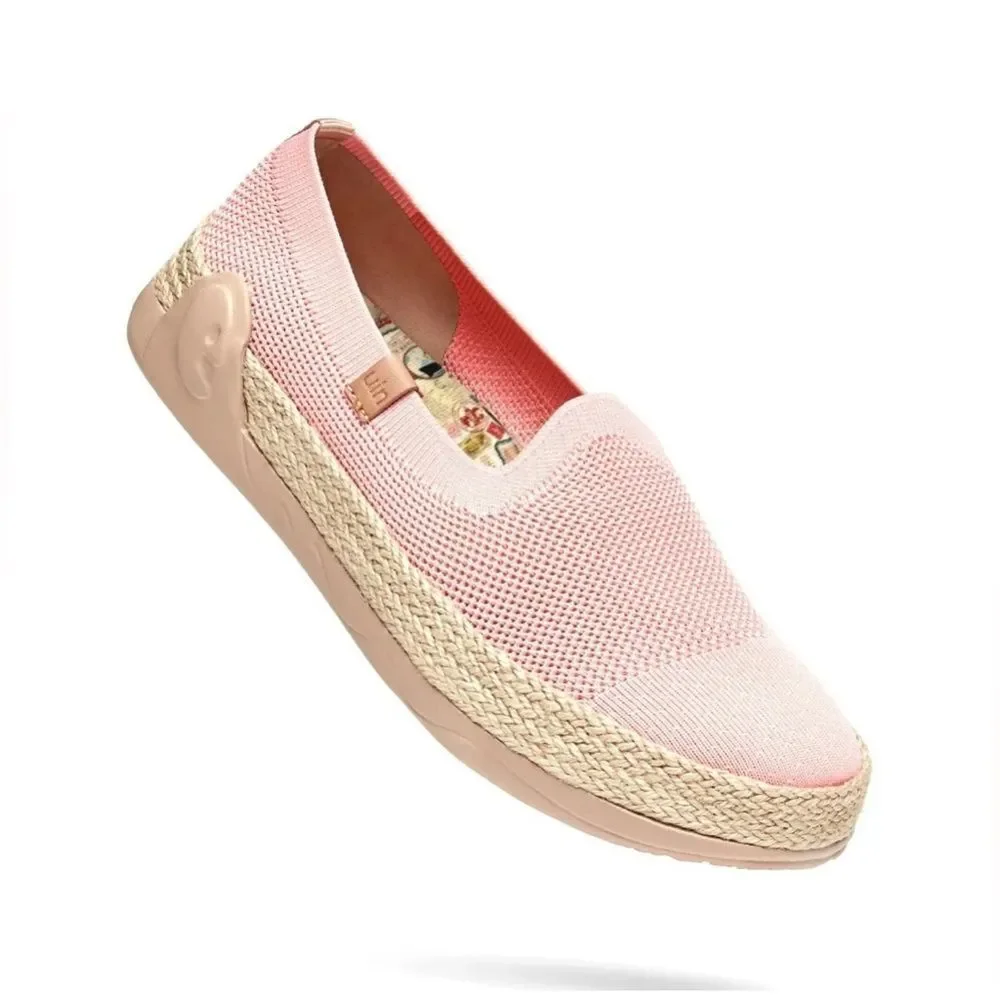 Women New UIN Slip On Shoes Knit  Comfortable Loafers 